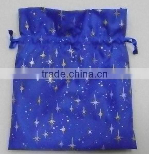 Red organza bag with drawsting and 1C printing for gift package