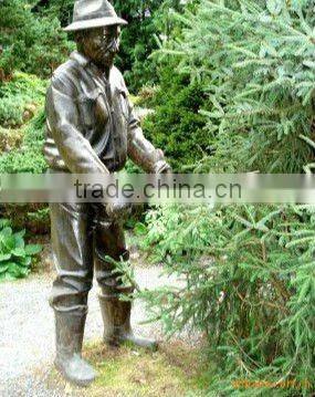 bronze landscape figure sculpture