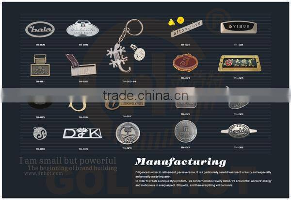 High Quality custom metal hang tag with letters Accept Paypal