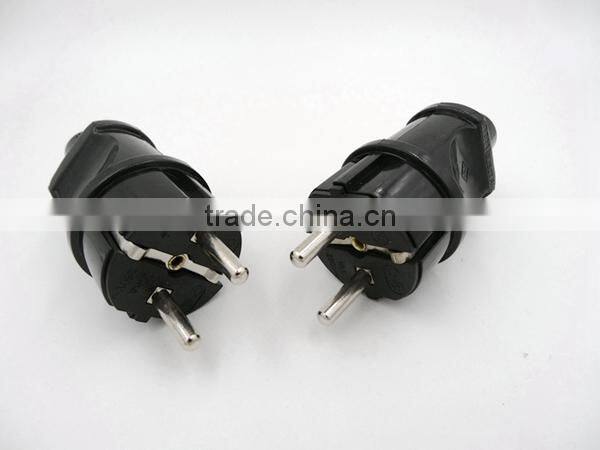 European Detachable Schuko Type Rewireable AC Power Plug 250V 16A