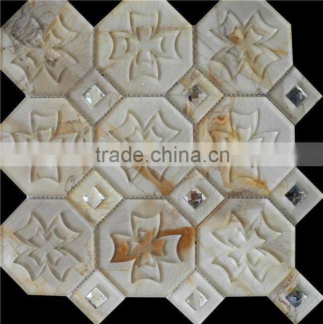 Stainless steel stone mosaic tile