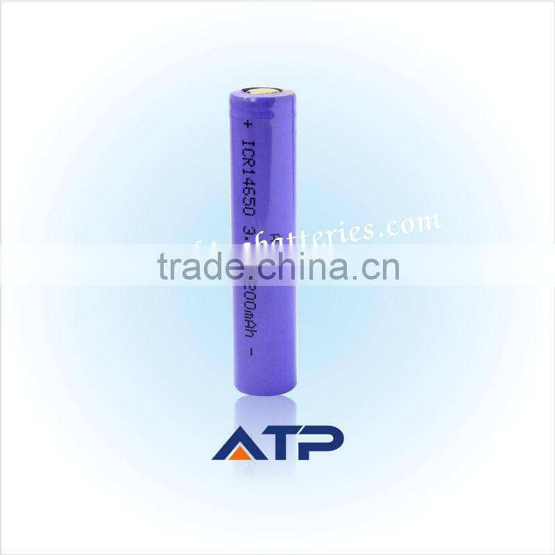 high quality li-ion rechargeable battery ICR14650 / e-bike battery 3.7v 1200mah