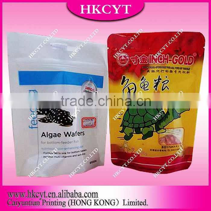 Fish feed packaging bag/fish food plastic packaging bag with zipper/Bottom guseet food grade plastic paakaging
