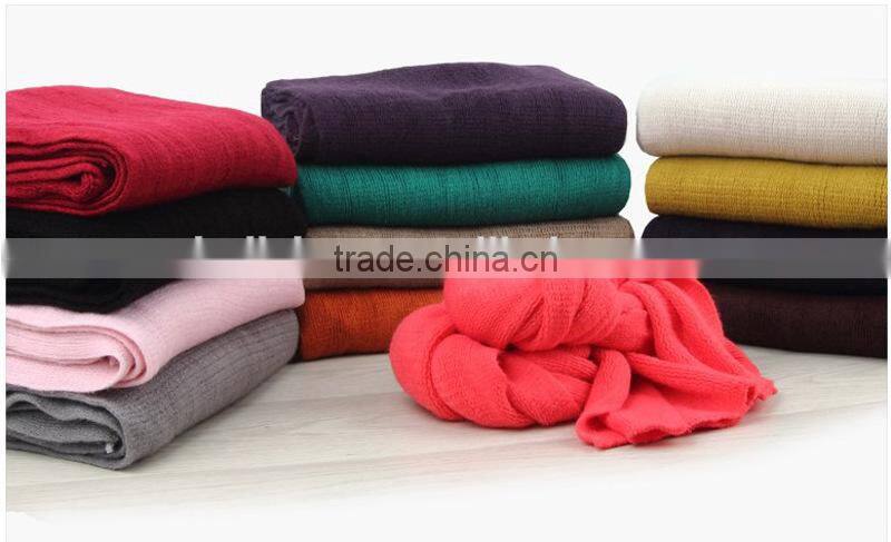 Wholesale Long Acrylic Knitted Plain Fashion Ladies Winter Scarf