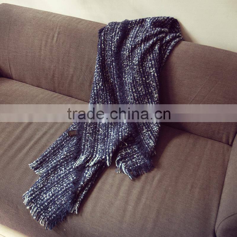 Latest Style Tassel Woven Two-Tone Loop Yarn Lady Winter Wraps And Shawls