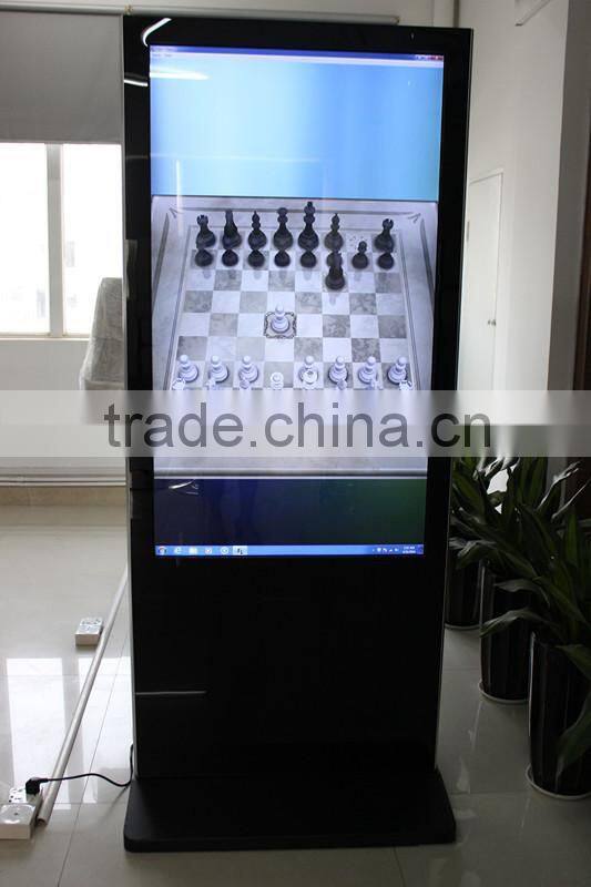 floor standing interactive advertising totem,65 inch advertising display
