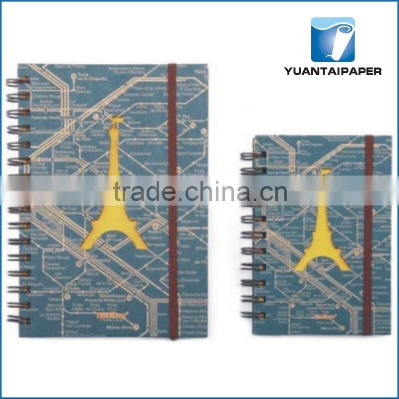 Hot sale promotional printed stationary notebook with hardcover and elastic band