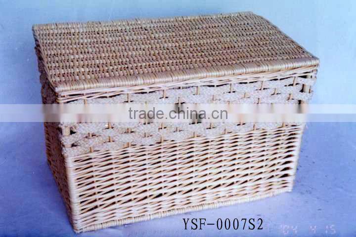 Chinese brown handmade woven willow storage basket