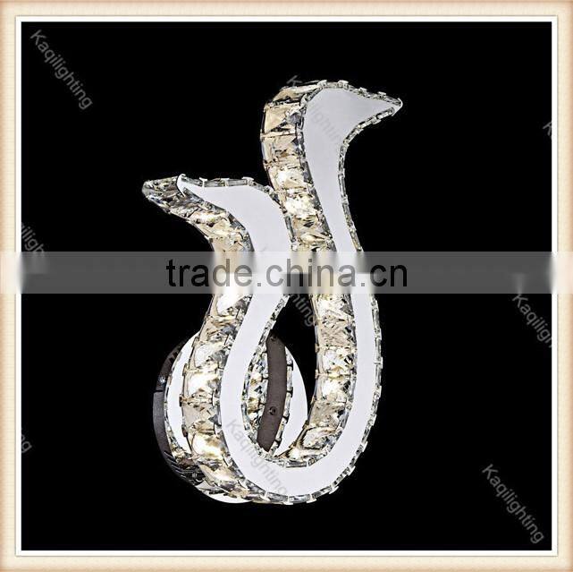 Modern K9 Crystal Wall Lamp Sconce Bedroom Stairs Aisle chandelier wall light fixture swan shape for Home Decor Luminaire