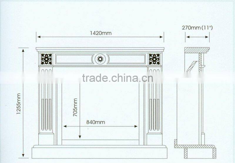 marble stone wall mounted fireplace