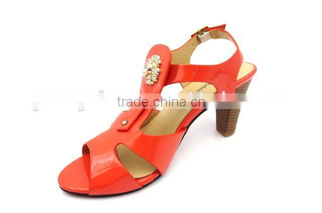 new high heel slingback lady elegant office sandals with golden button