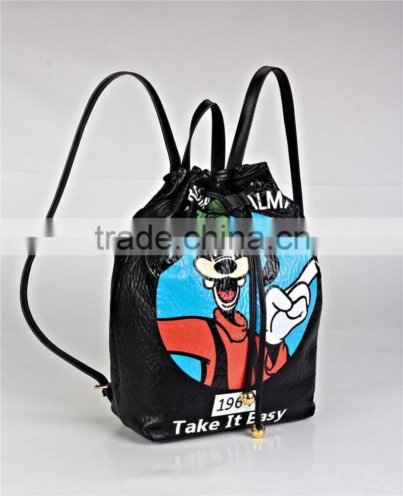 fashion custom printed logo leather elegant tote bag factory
