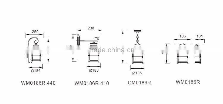 CAIRO outdoor half E27 antique garden cone wall lamp
