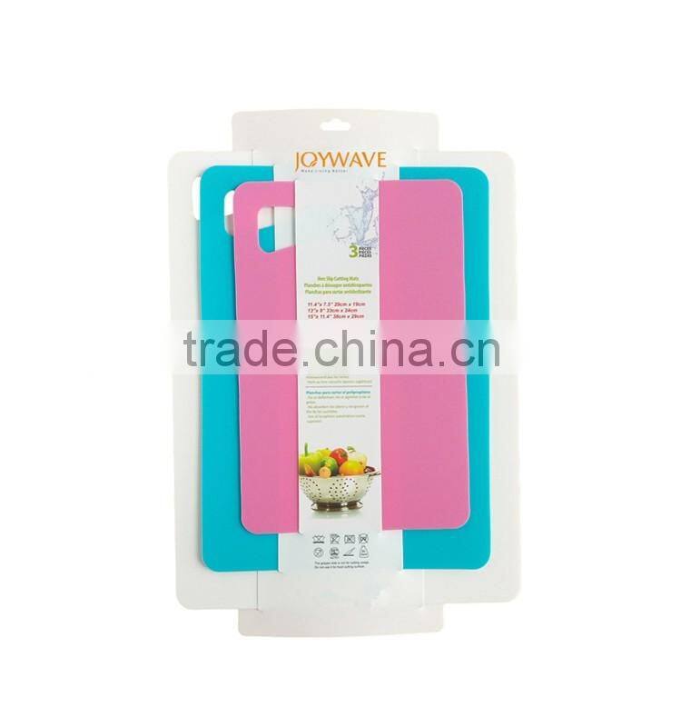 2016 new design flexible board cutting thin cutting board anti slip cutting mat set