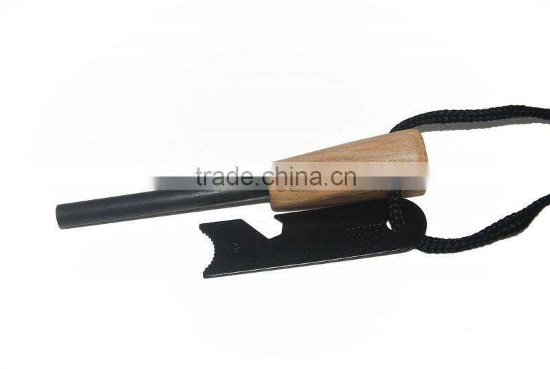 Wooden Handle Fire Striker Outdoor Survival Tool Camping Fire Flint Striker