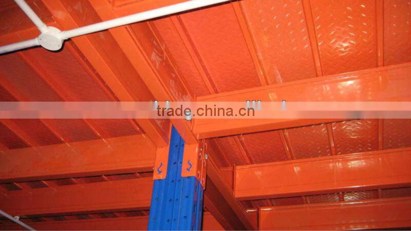 Functional mezzanine floor shelf rack