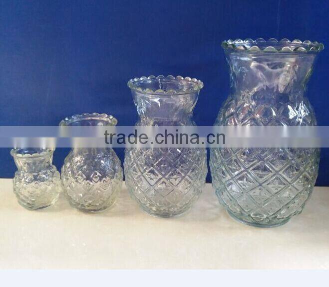 Pineapple glass candle holder pineapple glass candle jars size NO.1