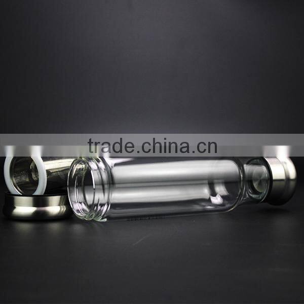 2015 New style 550ML High Borosilicate Glass Water Bottle