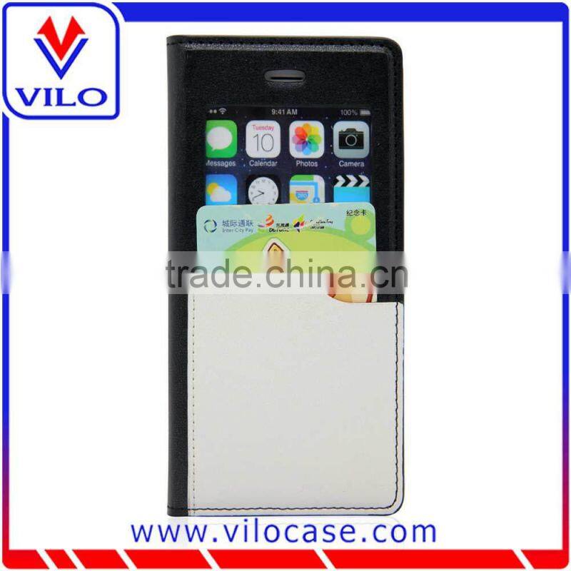card holder Combo color Leather flip case for iphone 6s with window