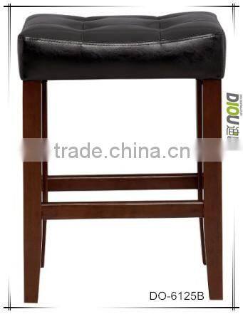 PU solid wood frame bar stool chair with sewing thread & pull points on the cover -promotion low price hot sale (DO-6125B)