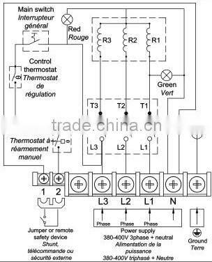Type 9STM, Immersion heater with 130mm x 130mm x 190mm plastic enclosure