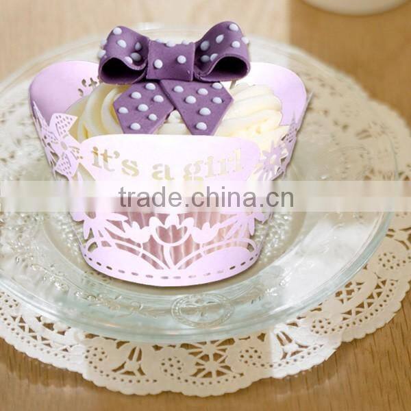 colorful new design party favors laser cut paper cupcake wrappers for kids