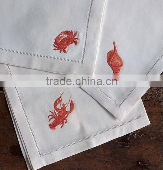 hand embroidery napkin,hemstitch napkin,linen napkin