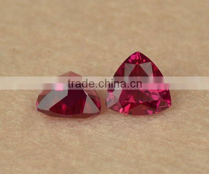 wholesale factory low price 5# colorful trillion faceted man made red rough ruby corundum