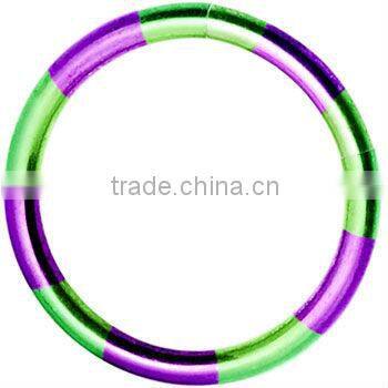 16 Gauge 3/8" Green Silver Stripe Anodized Titanium Segment Ring
