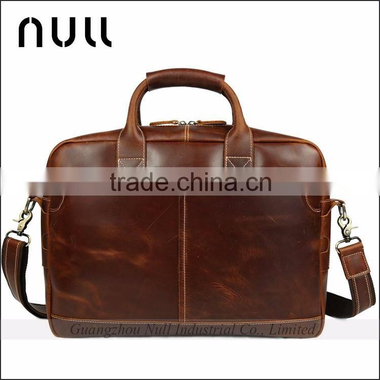Men's Genuine Leather 15.6" Laptop Messenger Shoulder Bags Briefcase