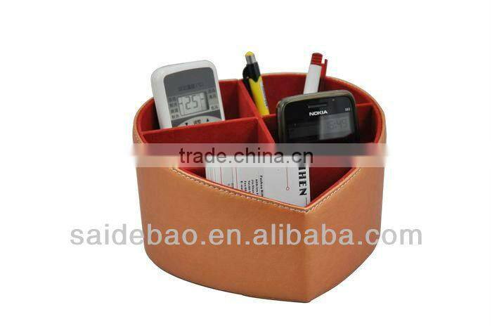 Various styles leather office stationary holder /storage box