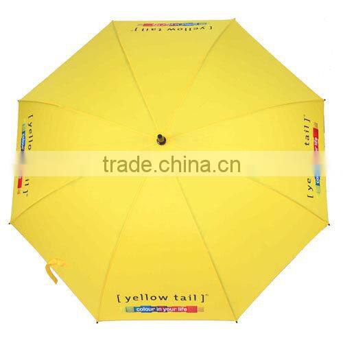wholesale automatic golf umbrella with T190 pongee fabric and rubber coated plastic handle with custom logo