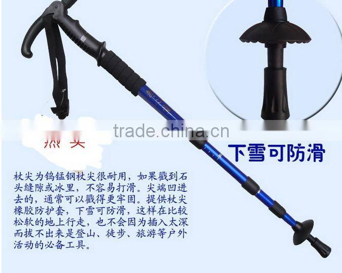 2015 Latest ladies walking stick with light alpen stock climbing Factory Direct