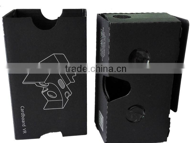 Hot sell Google Cardboard black 2.0 with straps DIY Google cardboard 3D VR glasses