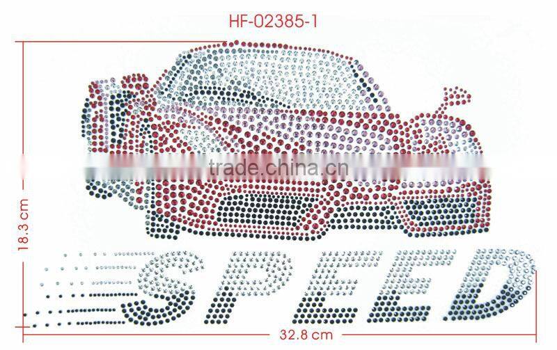 Fast And Furious Hot Pink Sportcar Need for Speed Hot Fix Motif Iron On Rhinestone Transfer