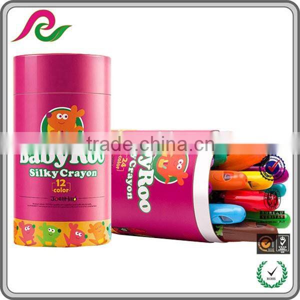 Round cardboard box with kraft paper printing for pencils packing