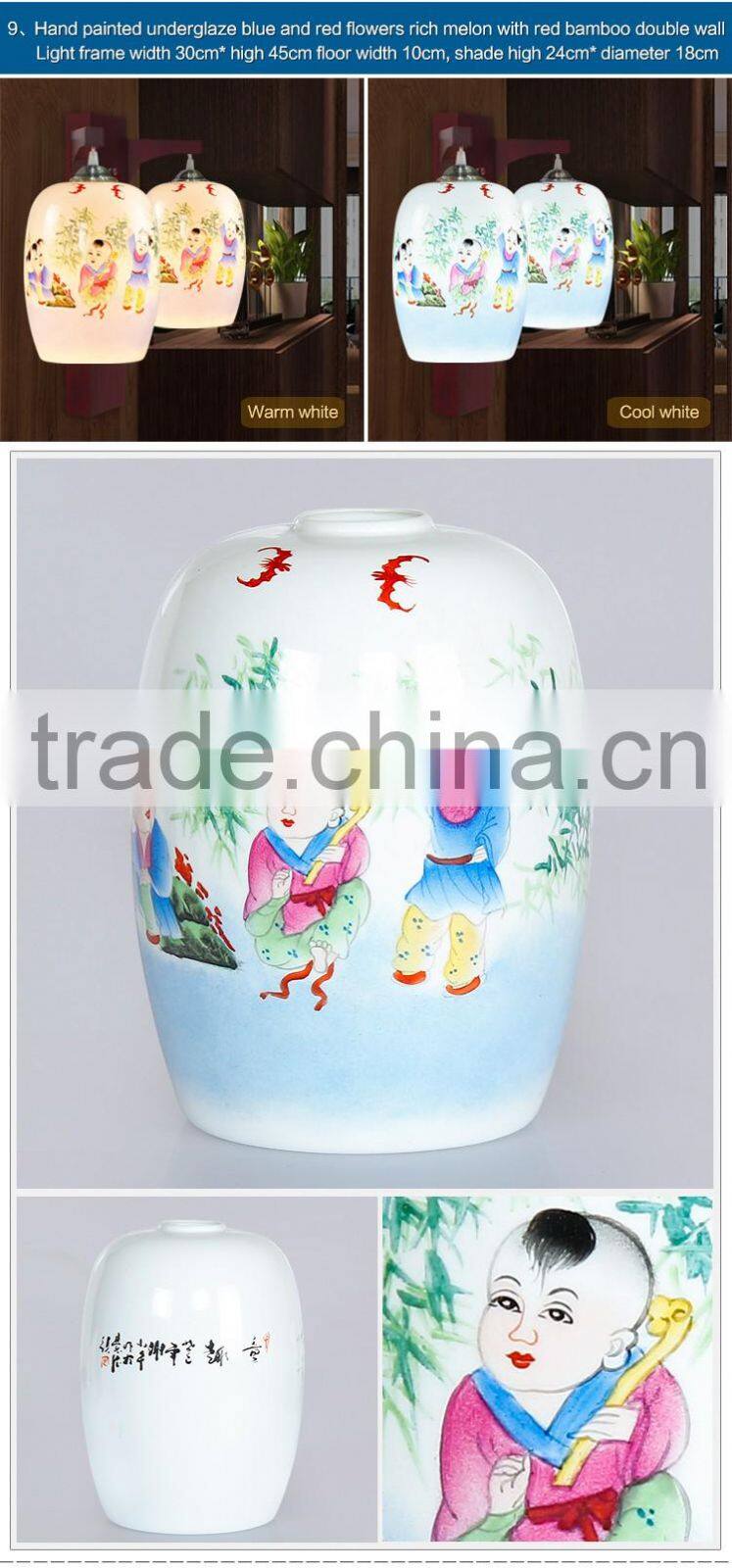 loft style les double wall lamp Industrial antique wall light lamp ceramic wood vintage wall light