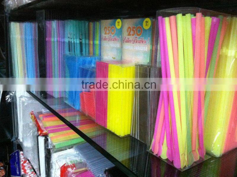 plastic straw with different colors Disposable drinking straws
