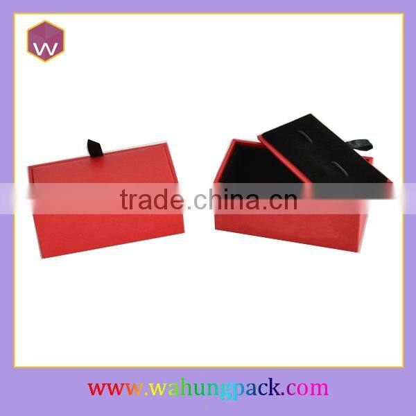 Fancy Black Single Pair Cufflink Box Cardboard Cufflink Box For Sale