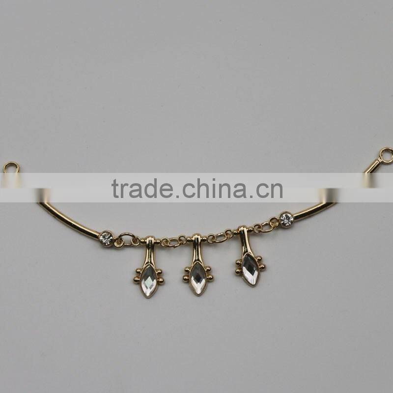 movable gold metal jewelry trim Neckline decorate for colthing