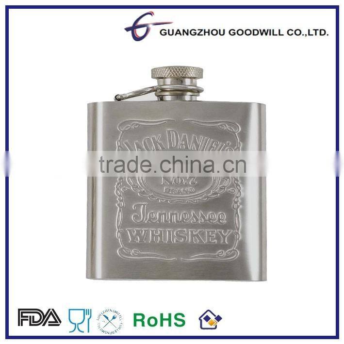 3oz Stainless Steel Stamp Logo Hip Flask