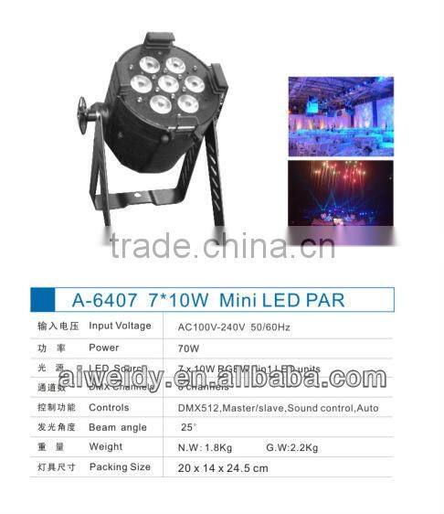10w 7pcs RGBW 4IN1 Mini LED PAR CANS