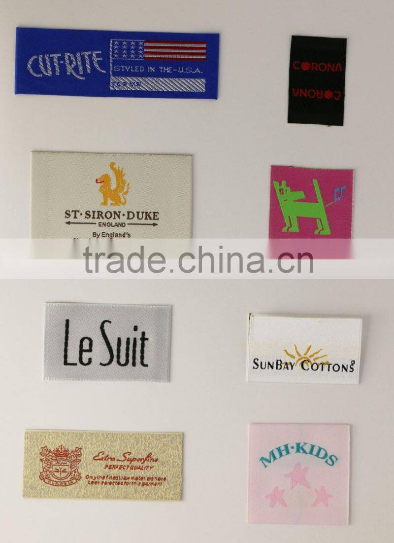 Cheap Custom Brand Name Center fold Sew into Garment Woven Clothing Labels
