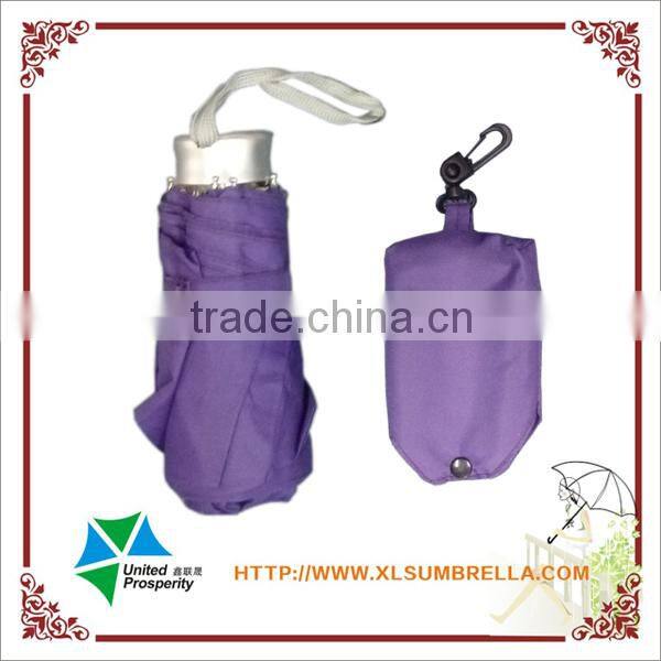 18" purple 5 fold ladies umbrella with shopping bag