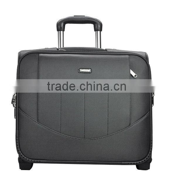 black durable polyester fabric laptop rolling trolley case