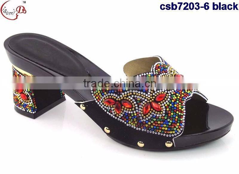 csb7203 black red yelllow blue shining material women shoes for party evening Italy shoes matching purse fashion single shoes