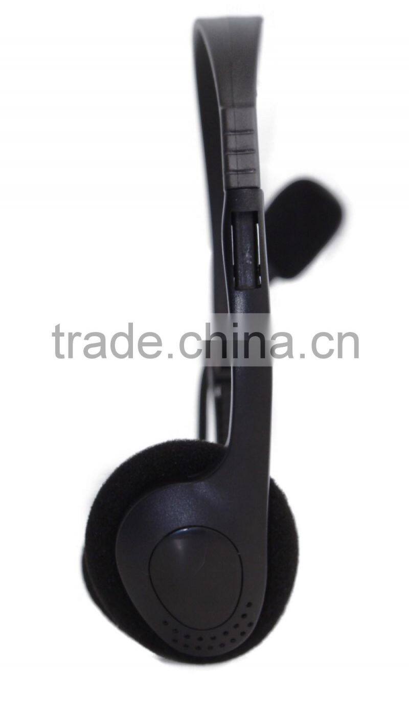 Mini double line Computer headphone factory price games headphone over head