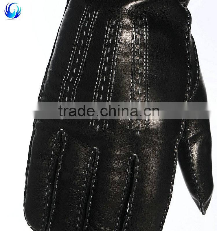2016 New design men winter sheepskin genuine leather gloves for touch screen