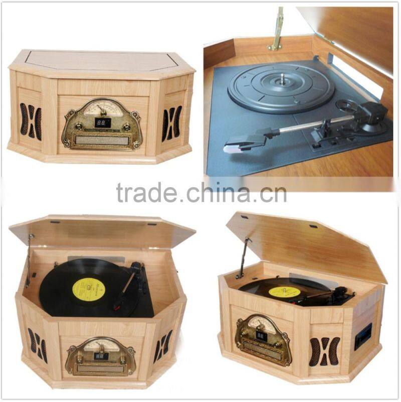 Rain Lane Antique Multi Function Variable Speed Turntable Vinyl Record Player