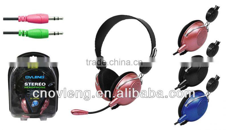 OEM Red Computer headphone with mic and online control
